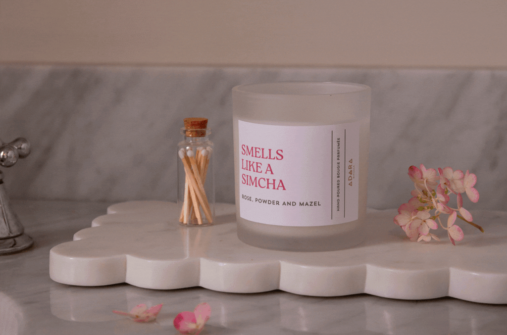 Smells Like A Simcha - Rose, Powder, and Mazel Scented Candle