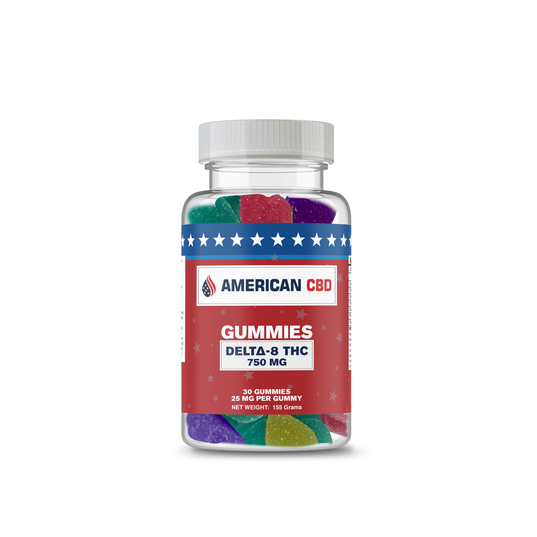 American CBD Delta-8 Gummies: 30 Pack (750mg) & 60 Pack (1,500mg)